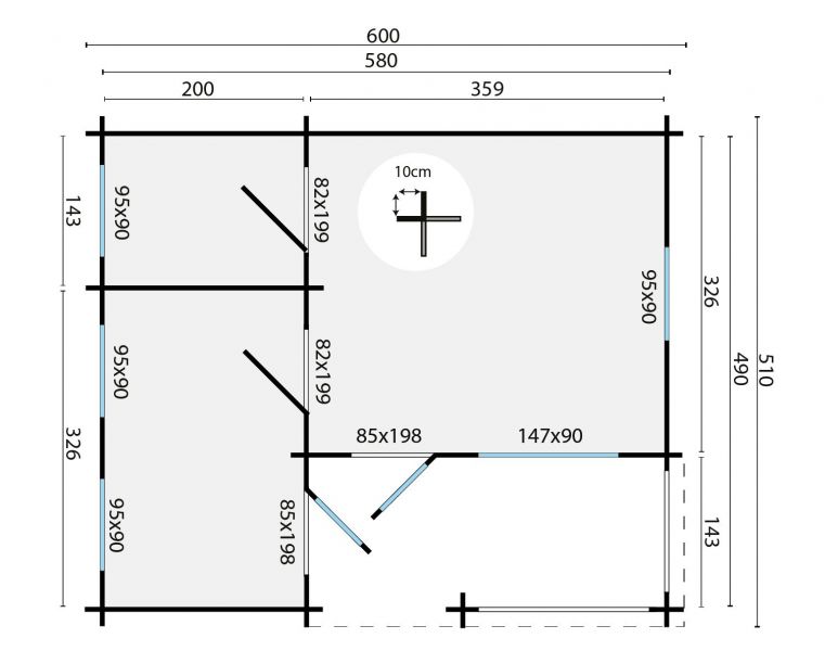 Chalet Morgenster/Edelweiss 600x510 cm