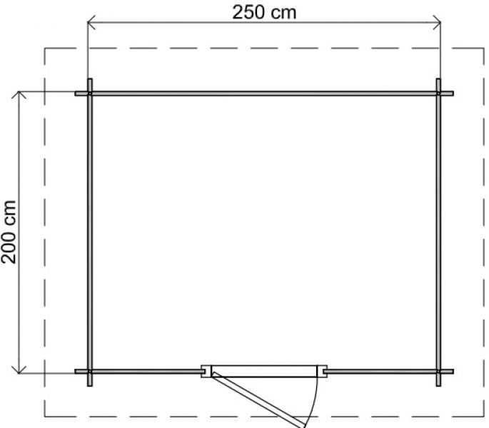 Lugarde Select Blokhut Arnhem 250x200cm - Onbehandeld