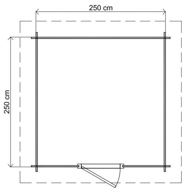 Lugarde Select Blokhut Zwolle 250x250cm - Keteldruk Bruin