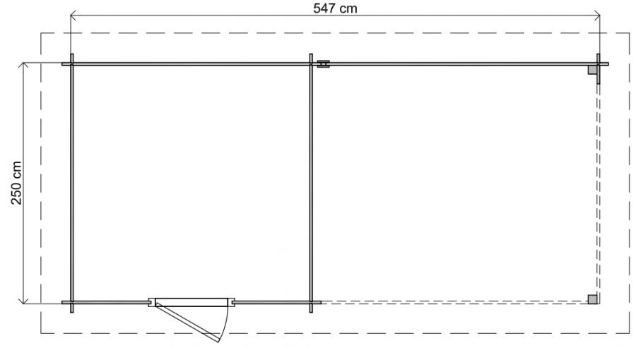 Lugarde Select Blokhut met overkapping Deventer 250x250cm + 300cm - Keteldruk Bruin