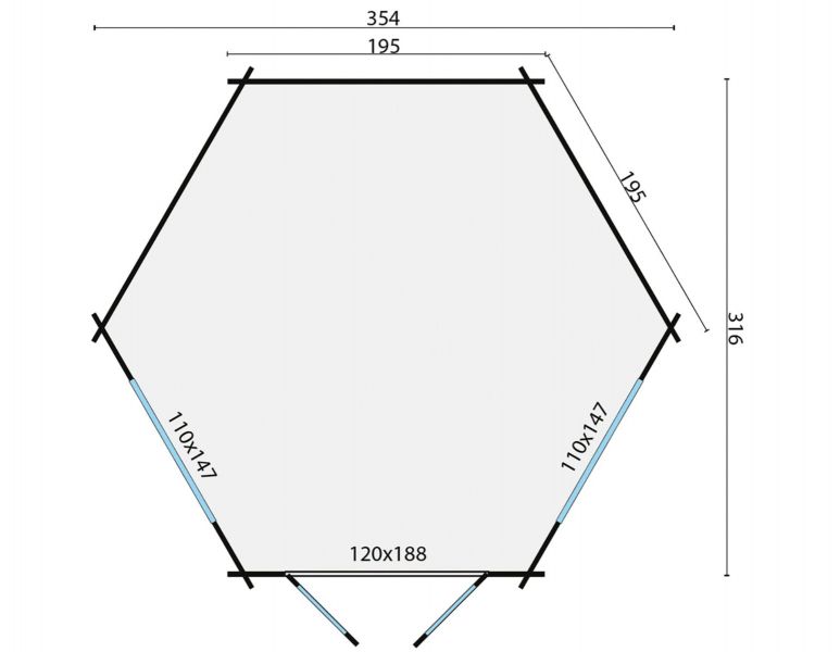 Blokhut Nora 363x312 cm