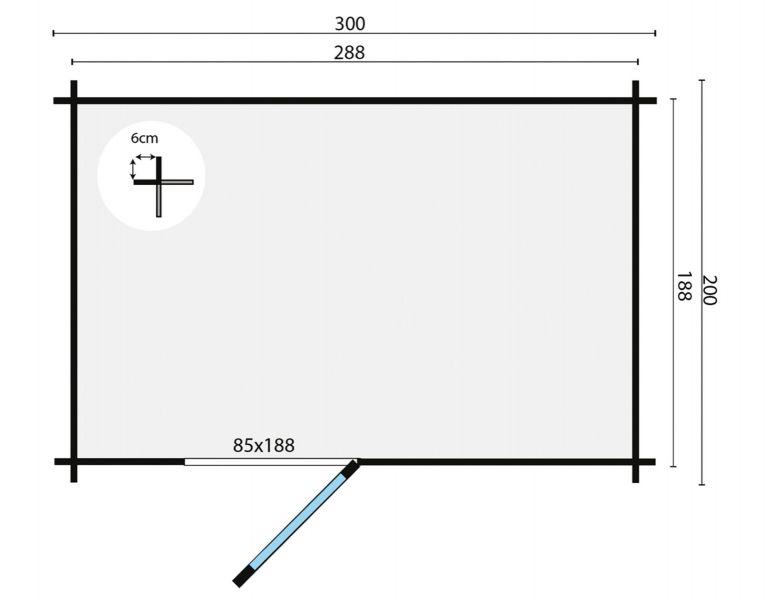 Blokhut Novalie 300x200 cm - Honing geïmpregneerd