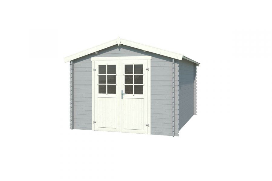 Blokhut Norah 275x380 cm - Platinum Grey-Wit gecoat secondary