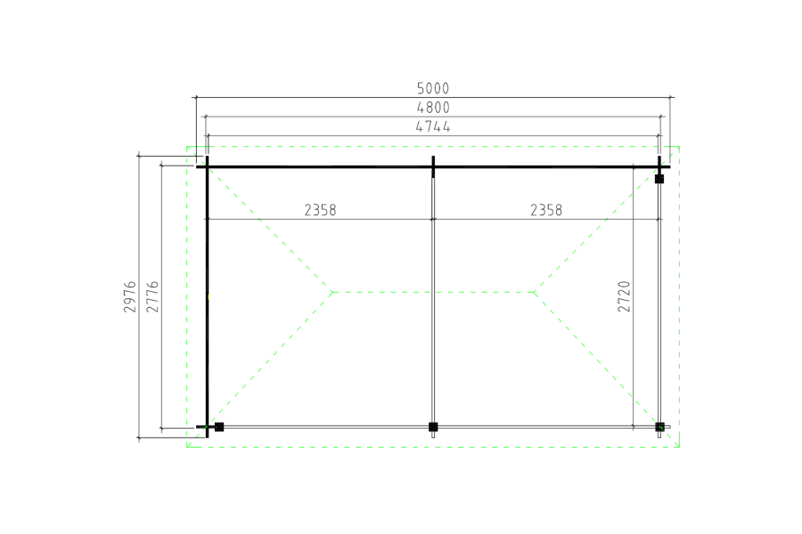 Paviljoen P3050 520x318 cm - plattegrond