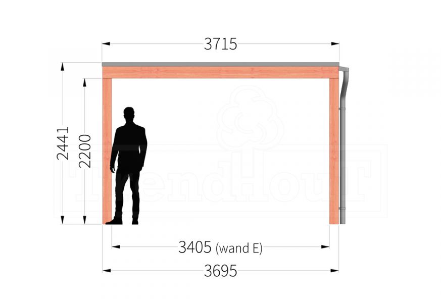 Overkapping Palermo 780x370 cm