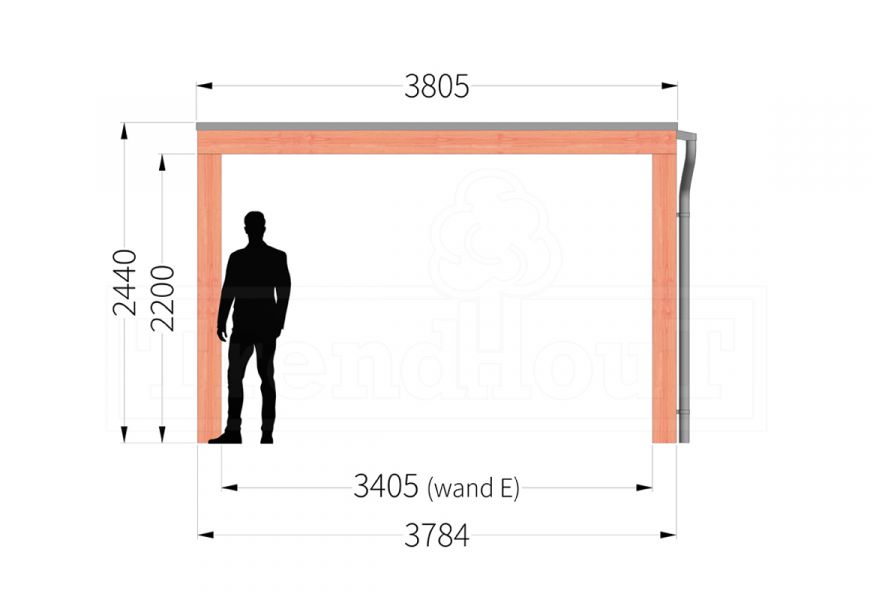 Overkapping Palermo XXL 1100x380 cm