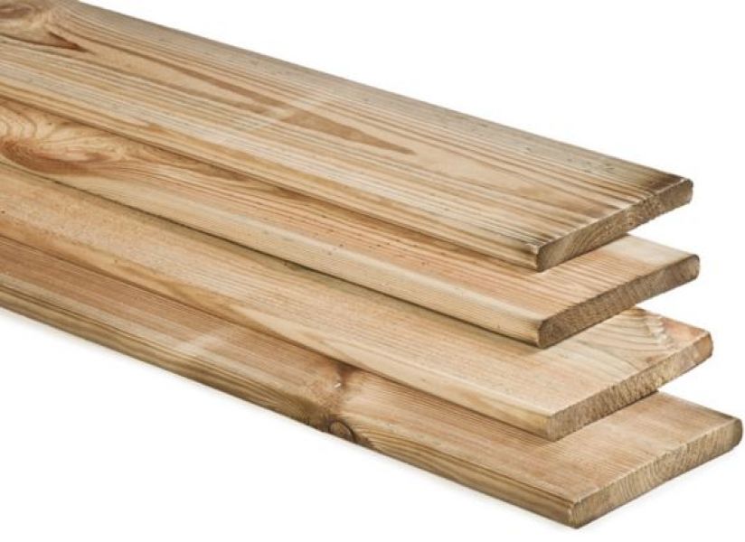 Schuttingplank geïmpregneerd grenen 1.6x14x360 cm