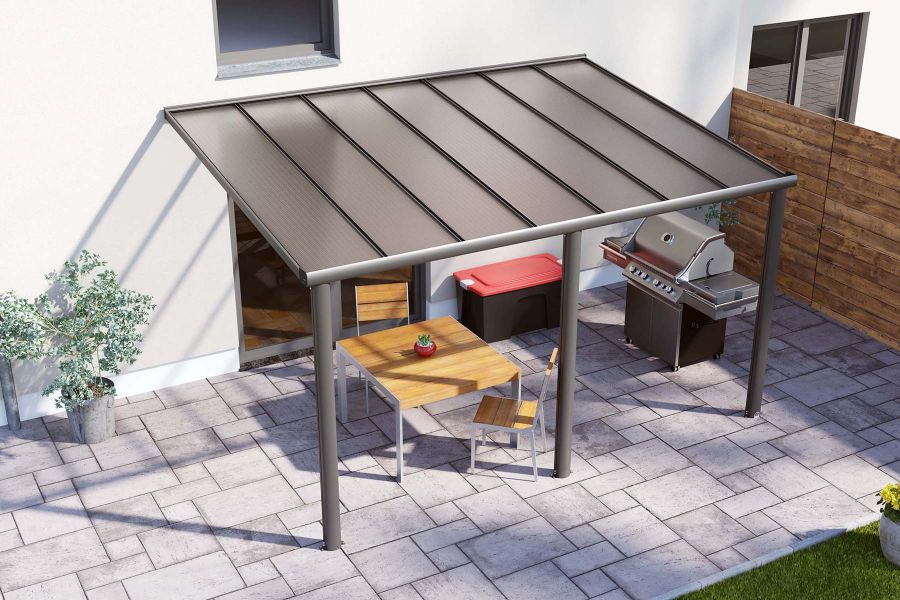 DHZ-veranda Smartline 424x250 cm - Antraciet structuur