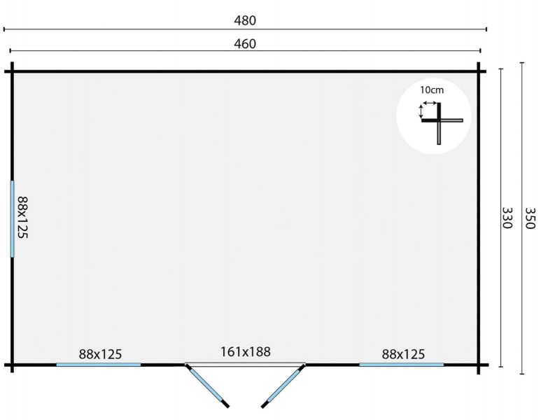 Blokhut Tane 480x350 cm - Bruin geïmpregneerd