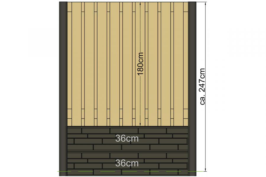 Betonnen sleufpaal wit/grijs 11,5x11,5x316 cm