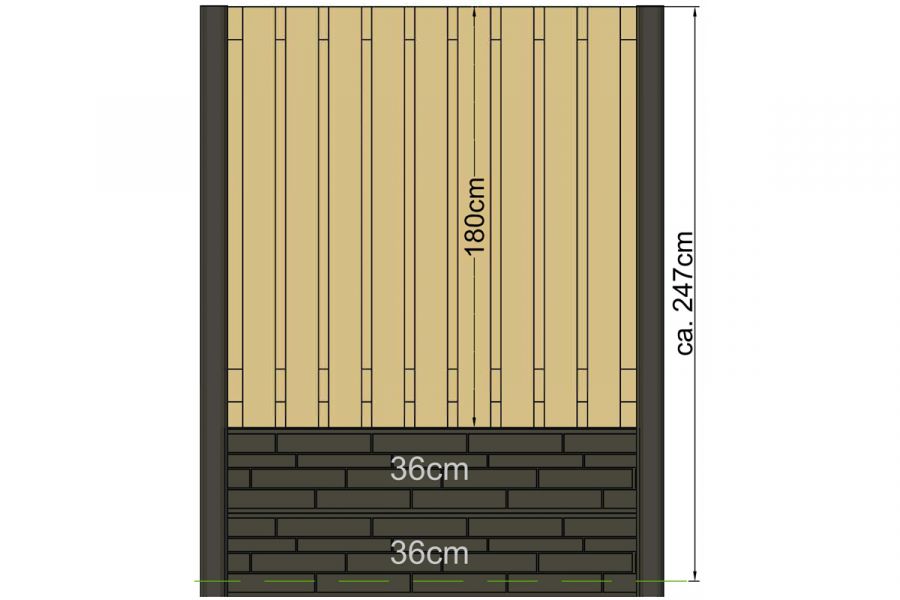 TOPDEAL! Betonnen sleufpaal EXTRA LANG antraciet 11,5x11,5x316 cm