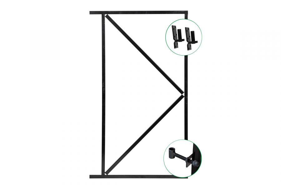 IJzeren deurframe 100x155 cm zwart gespoten