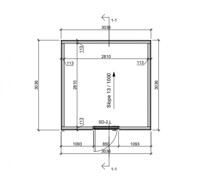 Poolhouse Trendy 300x300 cm -  exterieur zwart gecoat