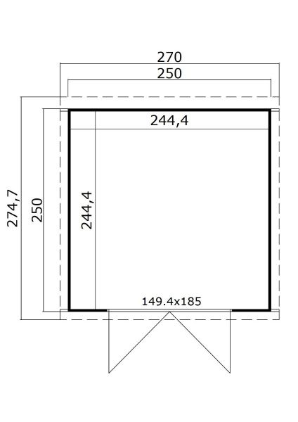 Tuinhuis Mila 250x250 cm