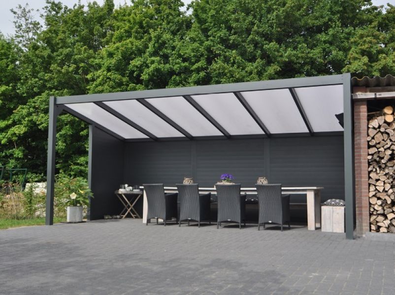 Profiline terrasoverkapping - vrijstaand - 400x350 cm - polycarbonaat dak