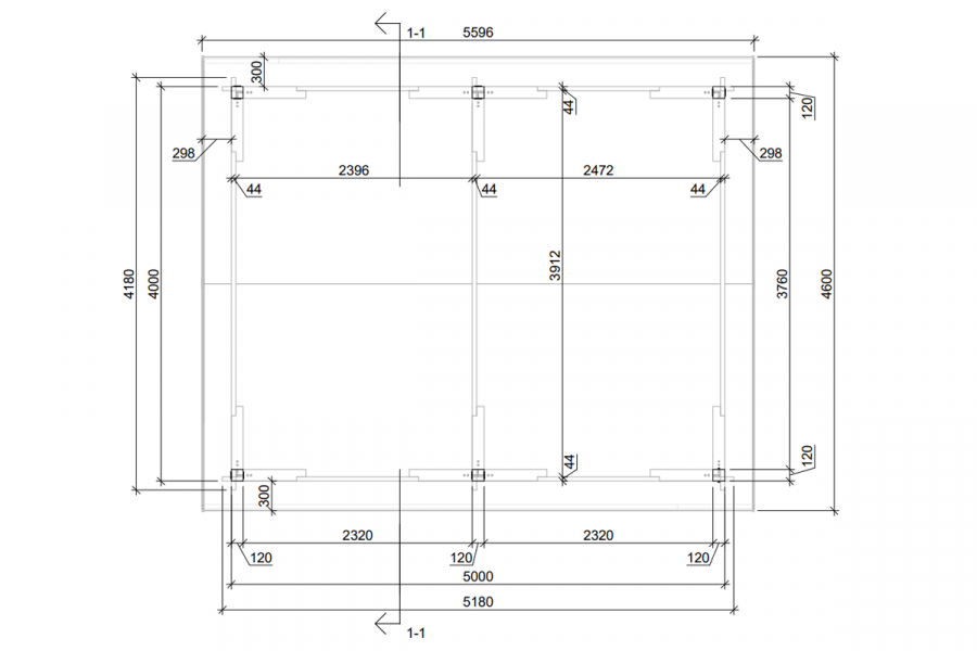 Carport 400x500 cm zadeldak