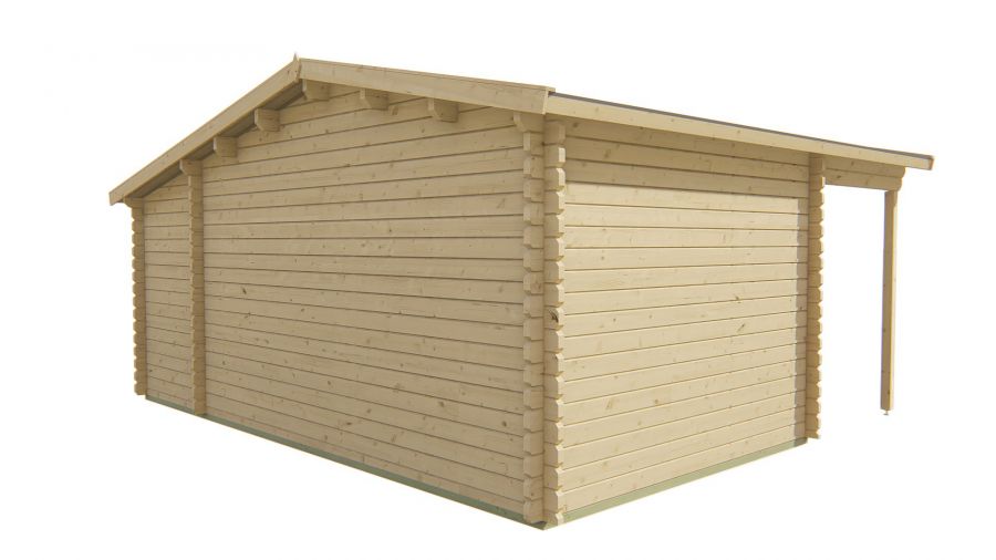 Blokhut Wolfgang 530x300 cm + luifel 150cm - Red class wood geïmpregneerd