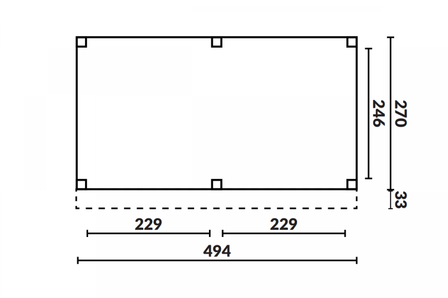 Buitenverblijf Grandiose Plat dak - 500 x 270 cm