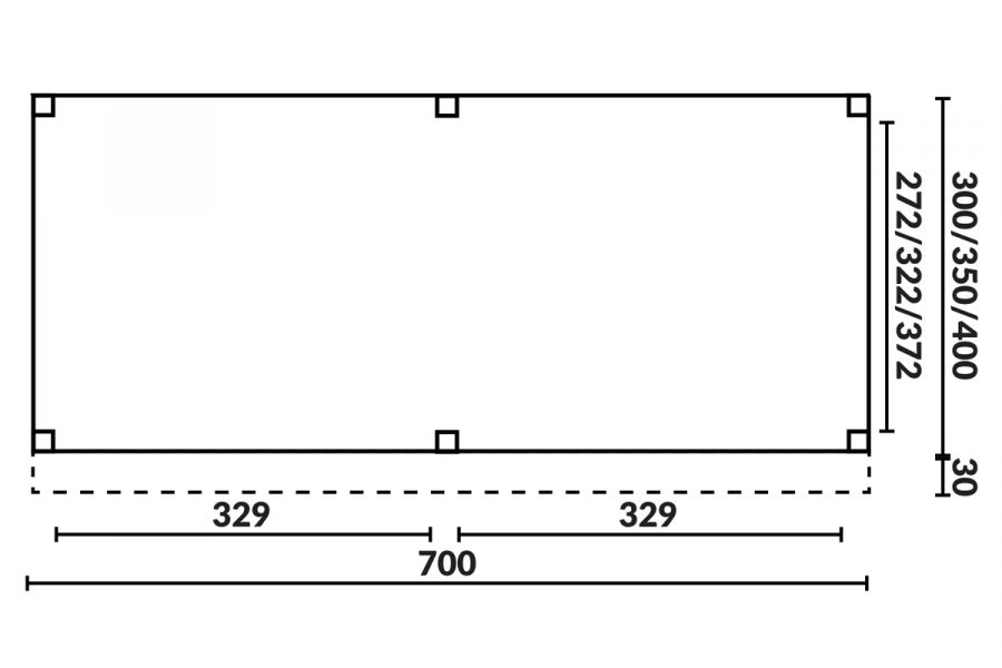 Buitenverblijf Sublime Plat dak - 700 x 300 cm