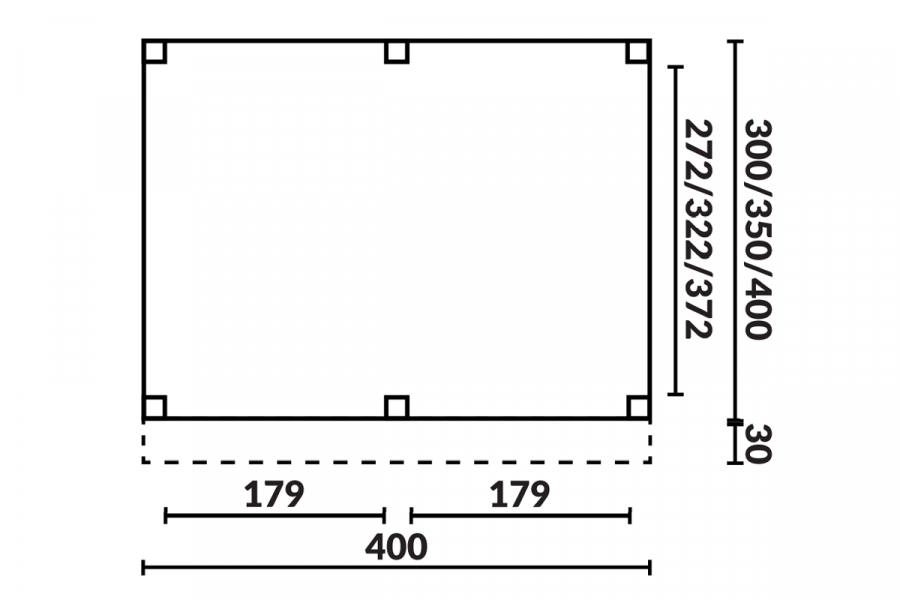 Buitenverblijf Sublime Plat dak - 400 x 350 cm