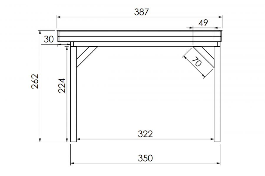 Buitenverblijf SUBLIME Plat dak - 400x350 cm