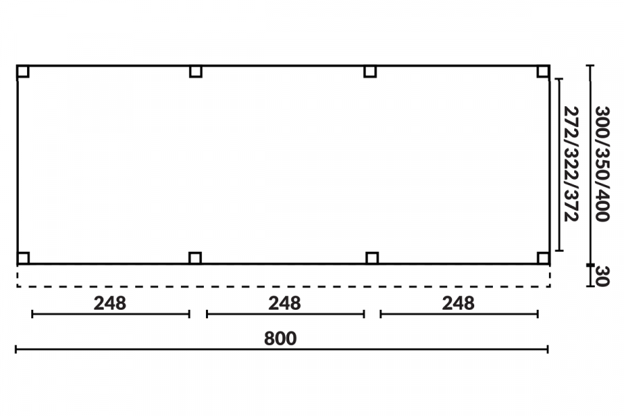 Buitenverblijf Sublime Plat dak - 800 x 350 cm