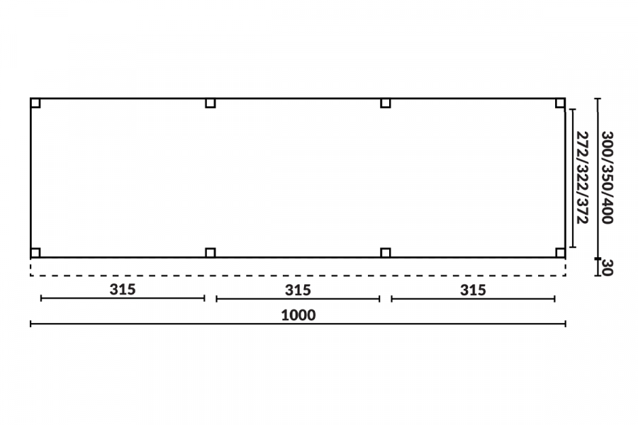 Buitenverblijf Sublime Plat dak - 1000 x 400 cm