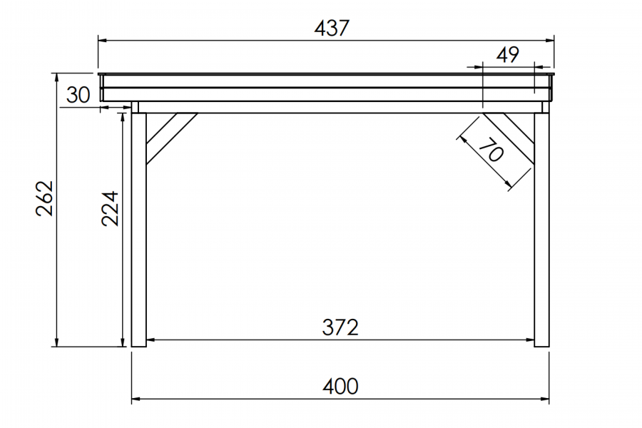 Buitenverblijf SUBLIME Plat dak - 1100x400 cm