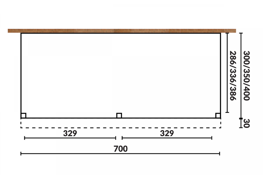 Aanbouw veranda Sublime plat dak - 700 x 300 cm