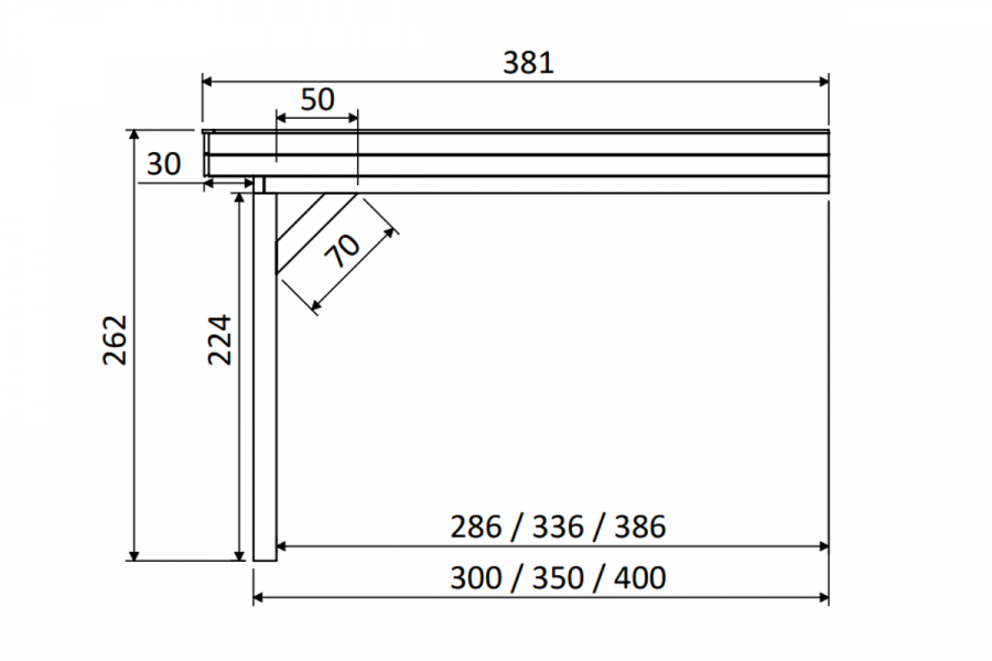 Aanbouwveranda SUBLIME Plat dak - 750x300 cm