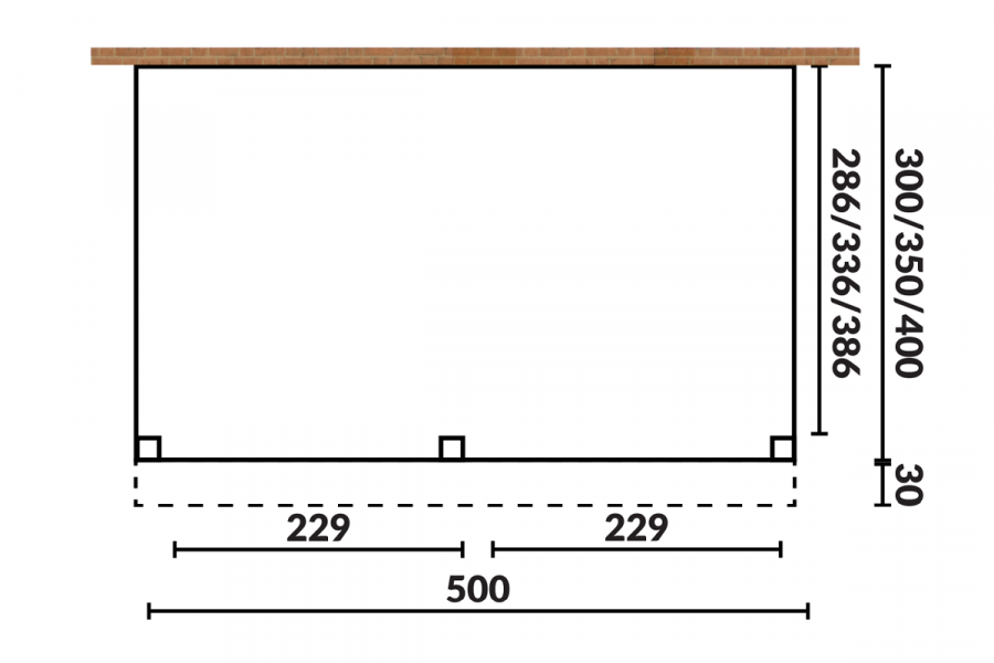 Aanbouw veranda Sublime plat dak - 500 x 400 cm