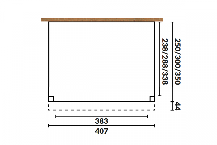 Aanbouw veranda Oblique schuin dak - 400 x 300 cm - Polycarbonaat