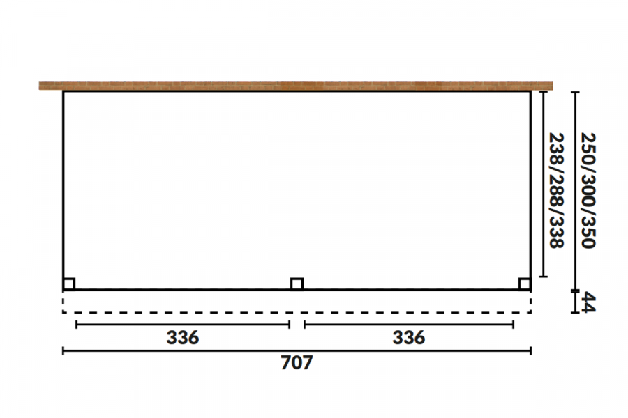 Aanbouw veranda Oblique schuin dak - 700 x 400 cm - Polycarbonaat