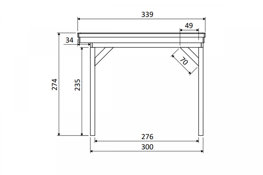 DHZ Buitenverblijf Canopy Plat dak - 400x300 cm